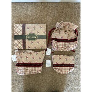 NEW NWT LAURA ASHLEY Shabby Chic Floral Journal & Bag LOT Travel Makeup Dressing